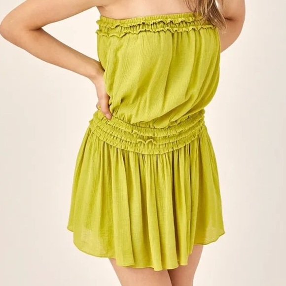 Vibrant Green Strapless Romper - Picture 3 of 5